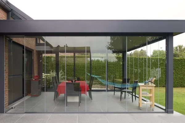 rideaux verre coulissant pergola carport